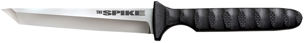 Picture of Cold Steel Cs-53Nct Spike  4" Fixed Tanto Plain Cryo 4116 SS Blade/Black Scalloped Griv-Ex Handle Includes Bead Chain Lanyard/Sheath 53NCTZ