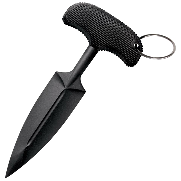 Picture of  Cold Steel Cs-92Fpa Fgx Push Blade I 3.50" Fixed Plain Black Textured Griv-Ex W/Overmold Kray-Ex Handle