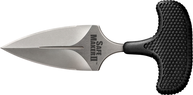 Picture of  Cold Steel Cs12dcst Safe Maker II 3.25" Fixed Spear Point Plain Stone Washed Aus-8A SS Blade/ Black Textured Kray-Ex Handle Includes Sheath