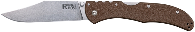 Picture of  Cold Steel Cs20kr9 Range Boss  Folding Clip Point Plain Stonewashed 4034 SS Blade/5.25" Flat Dark Earth Zy-Ex Handle 705442019855