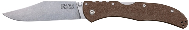Picture of  Cold Steel Cs20kr9z Range Boss  Folding Clip Point Plain 4034 SS Blade 5.25" Flat Dark Earth Zy-Ex Handle Blister Pack 888151036907