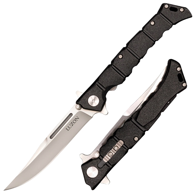 Picture of  Cold Steel Cs20nql Luzon  Medium 4" Folding Clip Point Plain 8Cr13mov SS Blade/Black Gfn Handle Features Safety Switch Includes Pocket Clip 705442017752