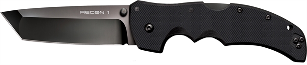 Picture of  Cold Steel Cs27bt Recon 1 4" Folding Tanto Plain Dlc Coated American S35vn Blade/ Black Textured G10 Handle Includes Pocket Clip 705442017622