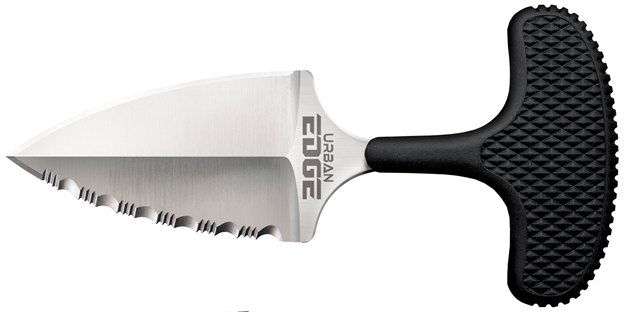 Picture of  Cold Steel Cs43xls Urban Edge  2.50" Fixed Part Serrated Stone Washed Japanese Aus-8A SS Blade/Black Textured Kray-Ex Handle 705442010586