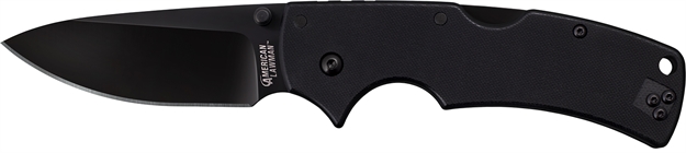 Picture of  Cold Steel Cs58b American Lawman 3.50" Folding Plain Drop Point Polished W/Dlc Coating American S35vn Blade/Black Contoured G10 Handle