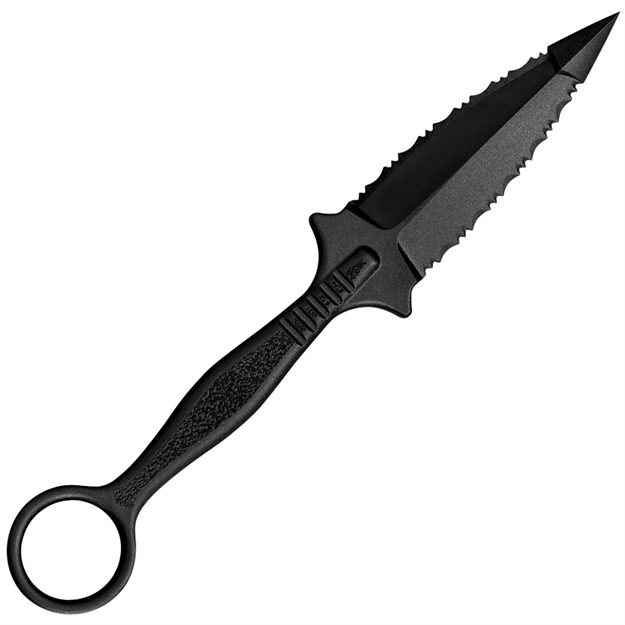 Picture of  Cold Steel Cs92fr Fgx Ring Dagger 3.50" Fixed Serrated Dagger Black Griv-Ex Blade/Black W/Molded Ring Griv-Ex Handle