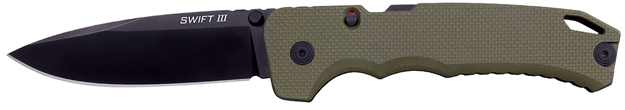 Picture of Cold Steel Csfl40at Swift Iii Edc 4" Folding Plain Black Pvd Cpm M4 Steel Blade, OD Green Textured G10 Handle, Presentation Box CS-FL-40AT