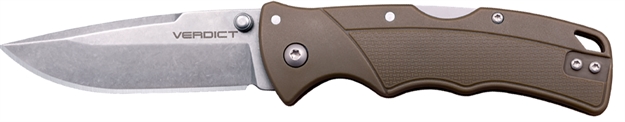 Picture of  Cold Steel Csflc3spssfdez Verdict  Edc 3" Tanto Plain Folding 4116 Krupp SS Blade Flat Dark Earth Textured, Gfn Handle 888151040591