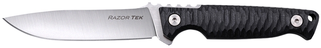 Picture of Cold Steel Csfx4rzr Razor Tek  Edc 4" Fixed Clip Point Plain Satin 4116 Krupp SS Blade, 4" Black Textured CS-FX-4RZR