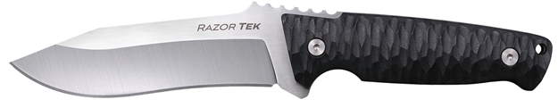 Picture of Cold Steel Csfx5rzr Razor Tek  Edc 5" Fixed Clip Point Plain Satin 4116 Krupp SS Blade, 4.63" Black Textured CS-FX-5RZR