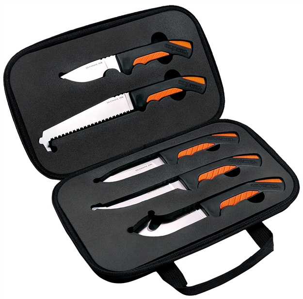 Picture of Cold Steel Csfxfldkit Hunting Kit  Includes Caper Blade, Skinning Blade W/Gut Hook, General Purpose Blade, Boning Blade, Bone Saw, Handle & Case CS-FX-FLDKIT 813628005933