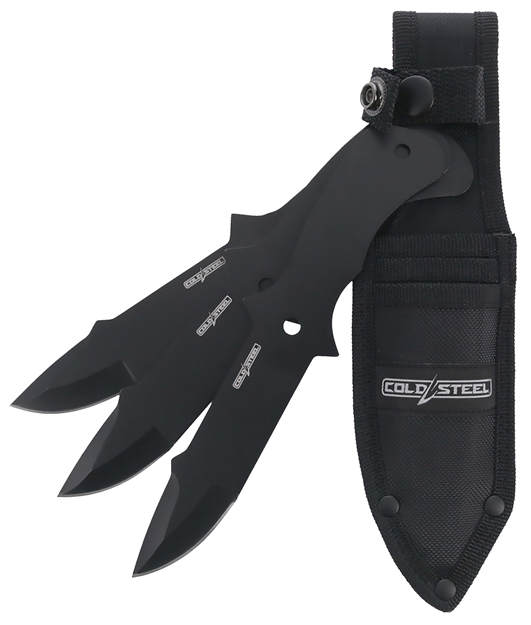 Picture of  Cold Steel Csth80kvc3pk Throwing Knives  Set OF 3 Fixed 8" Drop Point Plain Black Oxide 420 Stainless Steel Blade, Includes Sheath 888151040317
