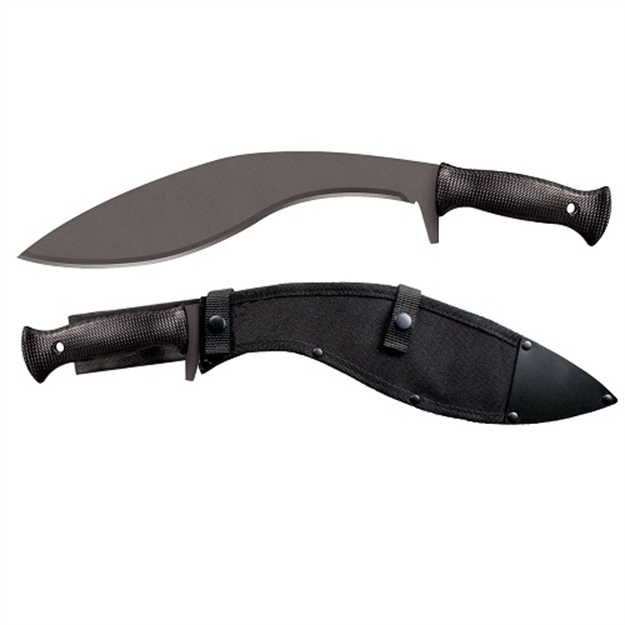 Picture of  Cold Steel Cs97kmps Kukri Plus 13" Black Matte Baked-On Anti Rust 1055 Carbon Steel Blade/ Black Polypropylene Handle 18" Long Includes Sheath 705442012146
