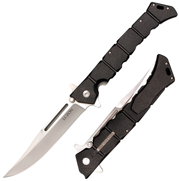 Picture of  Cold Steel Cs20nqx Luzon  Large 6" Folding Plain 8Cr13mov SS Blade/Black Gfn Handle Features Safety Switch Includes Pocket Clip 705442017769