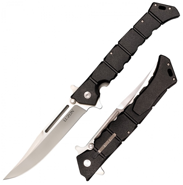 Picture of  Cold Steel Cs20nqx Luzon  Large 6" Folding Plain 8Cr13mov SS Blade/Black Gfn Handle Features Safety Switch Includes Pocket Clip