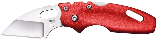 Picture of  Cold Steel Cs20mtr Tuff Lite Mini 2" Folding Sheepsfoot Plain 4034 Stainless Steel Blade/ Red Griv-Ex Handle Includes Pocket Clip