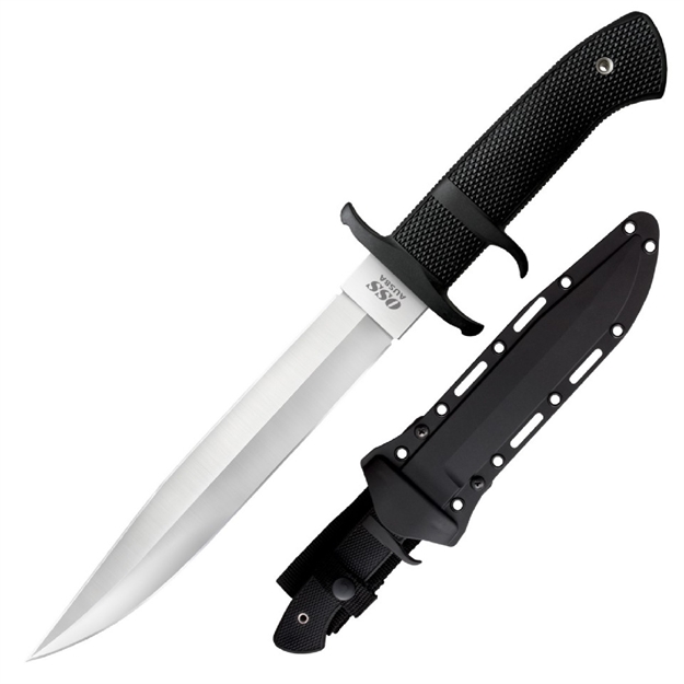 Picture of  Cold Steel Cs39lssc Oss  8.25" Fixed Plain Aus-8A SS Blade/Black Textured Kray-Ex Handle Includes Sheath