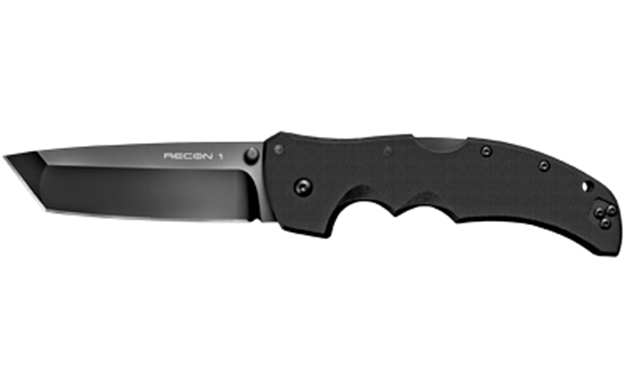 Picture of  Cold Steel Cs27bt Recon 1 4" Folding Tanto Plain Dlc Coated American S35vn Blade/ Black Textured G10 Handle Includes Pocket Clip