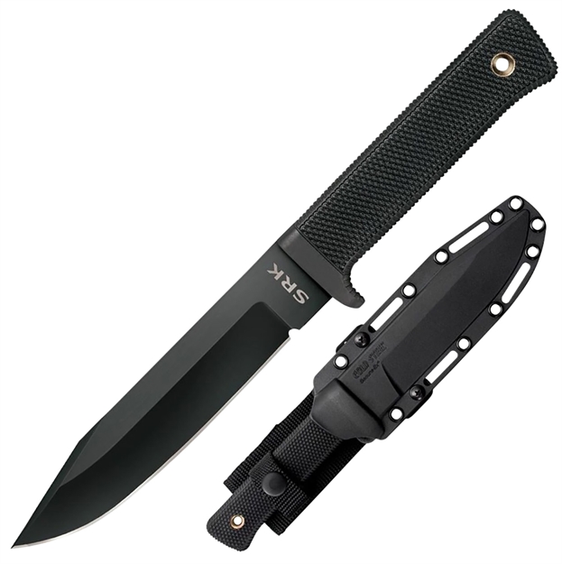 Picture of  Cold Steel Cs49lck Srk  6" Fixed Clip Point Plain Black Tuff-Ex Finish Sk-5 Steel Blade, 4.75" Black Kray-Ex Handle, Includes Sheath 705442017387