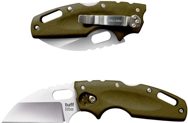 Picture of  Cold Steel Cs20ltg Tuff Lite  2.50" Folding Clip Point Plain Aus-8A SS Blade/Od Green Griv-Ex Handle Includes Pocket Clip
