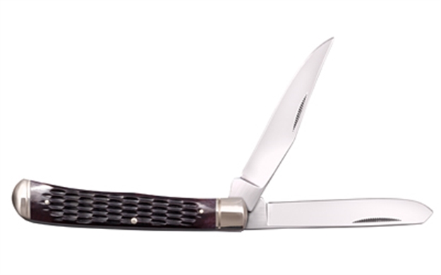 Picture of Cold Steel Csfltrprj Trapper  3" Folding Clip/Spey Plain 8Cr13mov SS Blade/Brown Jigged W/Polished Bolsters Bone Handle CS-FL-TRPR-J