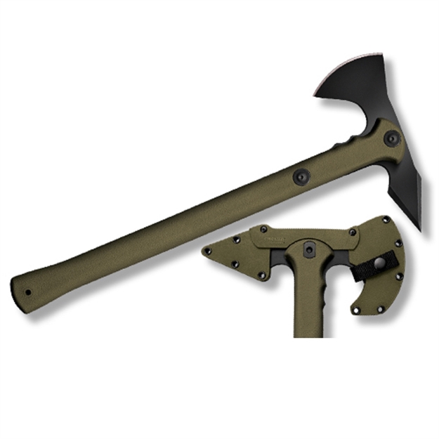 Picture of  Cold Steel Cs90pthg Trench Hawk  3.50" Blade 1055 Carbon Steel Blade OD Green Polypropylene Handle 19"