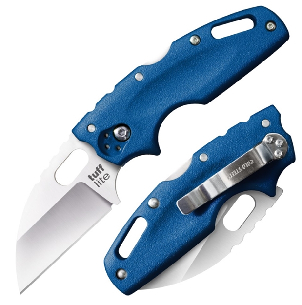 Picture of  Cold Steel Cs20ltb Tuff Lite 2.50" Folding Sheepsfoot Plain Aus-8A SS Blade/Blue Griv-Ex Handle Includes Belt Clip