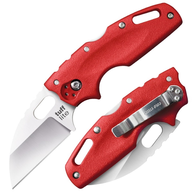 Picture of  Cold Steel Cs20ltr Tuff Lite  2.50" Folding Clip Point Plain Aus-8A SS Blade/Red Griv-Ex Handle Includes Pocket Clip 705442016397