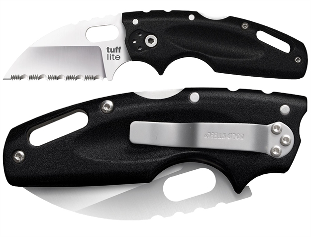 Picture of  Cold Steel Cs20lts Tuff Lite  2.50" Folding Sheepsfoot Serrated Aus-8A SS Blade/ Black Griv-Ex Handle Includes Pocket Clip 705442010012