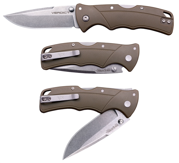 Picture of Cold Steel Verdict 4116Ss 3In Clip Point Blade Fde Gfn CS-FL-C3CPSSFDE