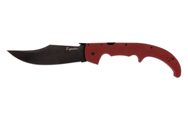 Picture of Cold Steel Cs62mgcrrbk Espada XL 7.50" Folding Trailing Point Plain Black Pvd Aus-10A SS Blade, Ruby Red Textured G10 Handle CS-62MGC-RRBK