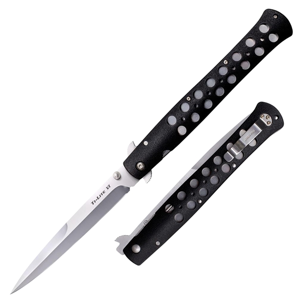 Picture of  Cold Steel Cs26sxp Ti-Lite  6" Folding Spear Point Plain Aus-8A SS Blade/Black Zy-Ex Handle Includes Pocket Clip