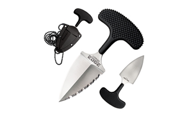 Picture of  Cold Steel Cs43xls Urban Edge  2.50" Fixed Part Serrated Stone Washed Japanese Aus-8A SS Blade/Black Textured Kray-Ex Handle