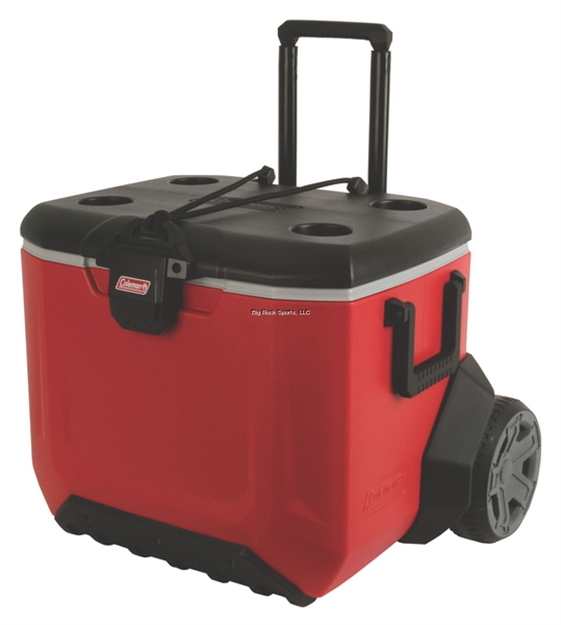 Picture of Coleman Rugged A/T 55 Quart Wheeled Cooler Red And Black