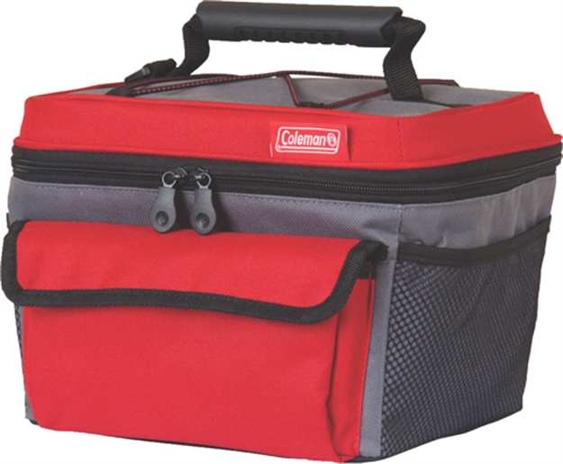 Picture of Coleman Soft Sided 10 Can Rugged Lunch Box Cooler Red/Gy