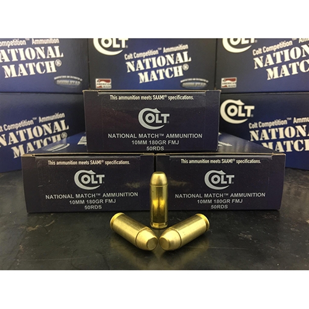 Picture of Colt Ammo 10M180fmjct National Match 10Mm Automatic 180 GR Fmj 50 Bx/ 20 CS