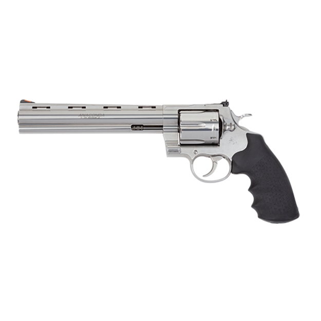 Picture of Colt Mfg Anacondasp8rts Anaconda  44 Mag 6 Shot 8" Stainless Recessed Target/Vent Rib Barrel, Cylinder & Frame, Black Hogue Rubber W/Finger Grooves Grip ANACONDA-SP8RTS