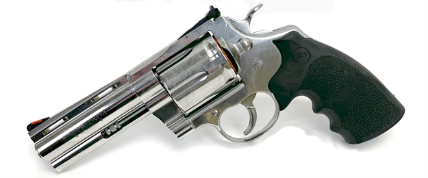 Picture of Colt Mfg Anacondasp4rts Anaconda  44 Mag 6 Shot 4.25" Stainless Barrel, Cylinder & Frame, Black Hogue Rubber W/Finger Grooves Grip ANACONDA-SP4RTS