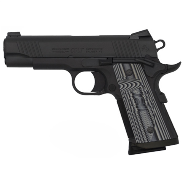 Picture of  Colt Mfg O9840ccu 1911 Commander Combat Unit 45 Acp 4.25" 7+1 Black Pvd Black Pvd Stainless Steel Slide Checkered & Scalloped Gray G10 Grip