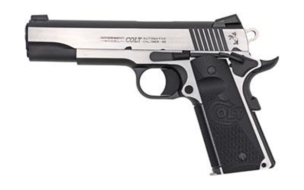 Picture of Colt Mfg O1070ce 1911 Combat Elite Government 45 Acp 5" 8+1 Overall Two-Tone Elite Finish Stainless Steel Frame & Slide With Half Checkered & Scalloped Black G10 Grip & Night Sights O1080CE 098289111890