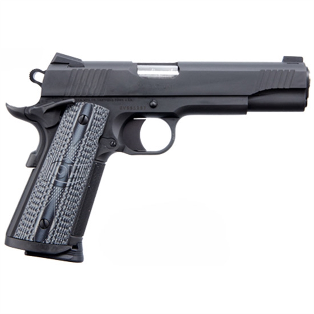 Picture of  Colt Mfg O1082ccu Ccu Government 9Mm Luger 9+1 5" Stainless National Match Barrel, Matte Black Dlc Serrated Stainless Steel Slide & Frame W/Beavertail, Black Scalloped G10 Grip, Ambidextrous