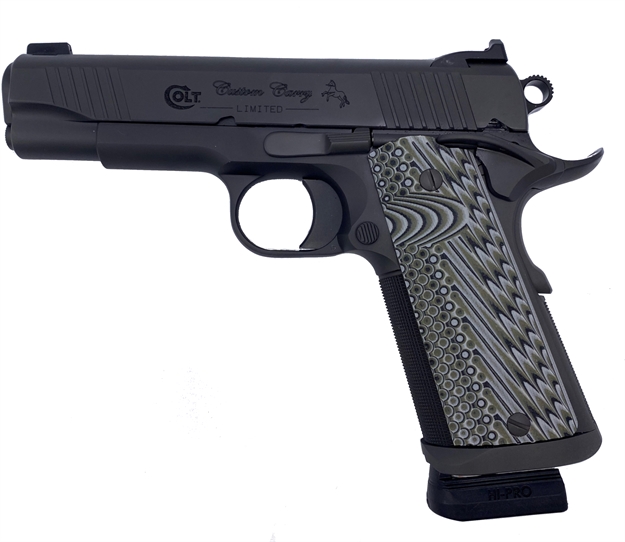 Picture of  Colt Mfg O4042cs Limited 1911 Custom  Carry 9Mm Luger 7+1 4.25" Black National Match Barrel, Decobond Smoke Gray Serrated Steel Slide & Frame W/Beavertail, Gray G10 Grip, Ambidextrous 098289112170