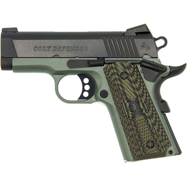 Picture of Colt Defender .45Acp 3" Green Frame Blue Slide G10 (Talo)
