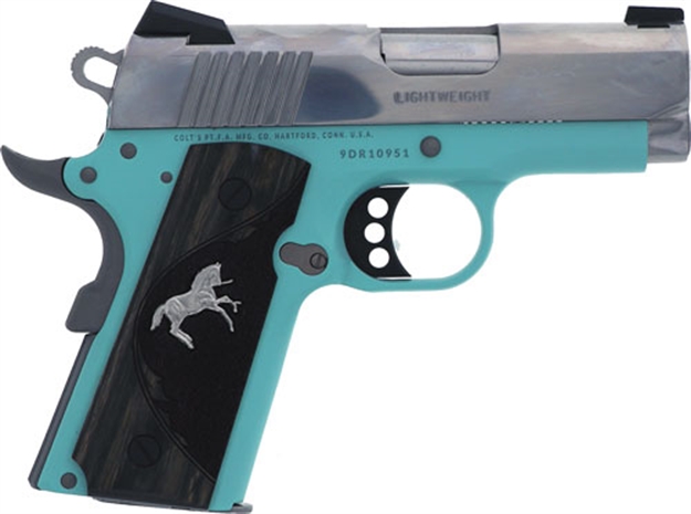 Picture of Colt Defender Compact 9Mm 3" Robins Egg Blue Frm Ss/Slide