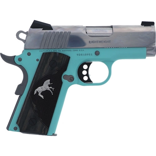 Picture of Colt Defender Compact 9Mm 3" Robins Egg Blue Frm Ss/Slide O7002d