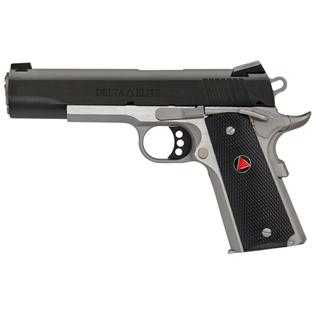 Picture of Colt Mfg O2020xett 1911 Delta Elite 10Mm Auto Caliber With 5" Barrel, 8+1 Capacity, Stainless Steel Finish Frame, Serrated Black Carbon Steel Slide & Black Polymer With Integrated Delta Medallion Grip O2020XE-TT