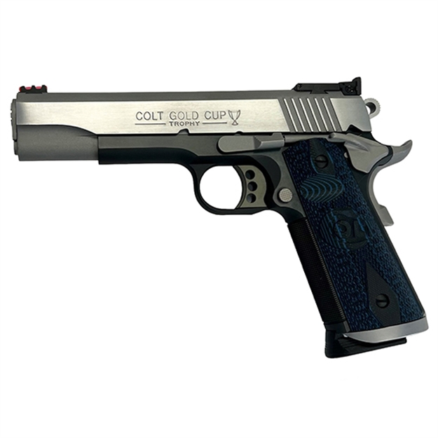 Picture of Colt Mfg O5970xett Gold Cup Trophy 45 Acp 8+1 5" Stainless National Match Barrel, Stainless Steel Serrated Slide & Frame W/Beavertail, Ambidextrous O5970XE-TT 098289113085