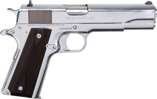 Picture of  Colt Mfg O1070bsts 1911 Government 45 Acp 7+1 5" Stainless National Match Barrel, Serrated Slide & Frame W/Beavertail, Redwood Grip 098289111579
