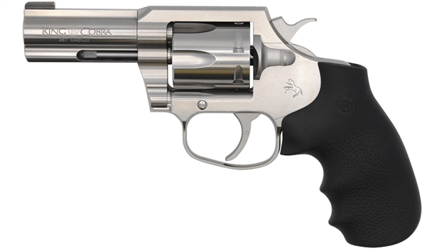 Picture of Colt Mfg Kcobrasb3bb King Cobra *Ca Compliant 357 Mag 6 Shot 3" Brushed Stainless Steel Frame, Cylinder & Frame Frame, Black Hogue Rubber W/Finger Grooves Grip KCOBRA-SB3BB