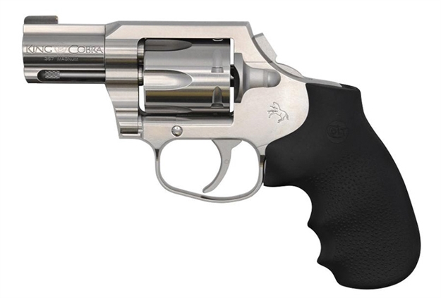 Picture of Colt Mfg Kcobrasb2bb King Cobra Carry 357 Mag 6 Shot 2" Dao Brushed Stainless Steel Barrel, Cylinder & Frame, Black Hogue Rubber W/Finger Grooves Grip KCOBRA-SB2BB